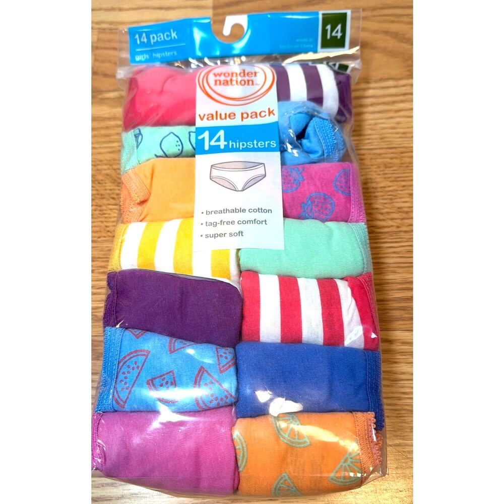 Girl's Wonder Nation Hipster Underwear Size 14 (14 pack) NEW